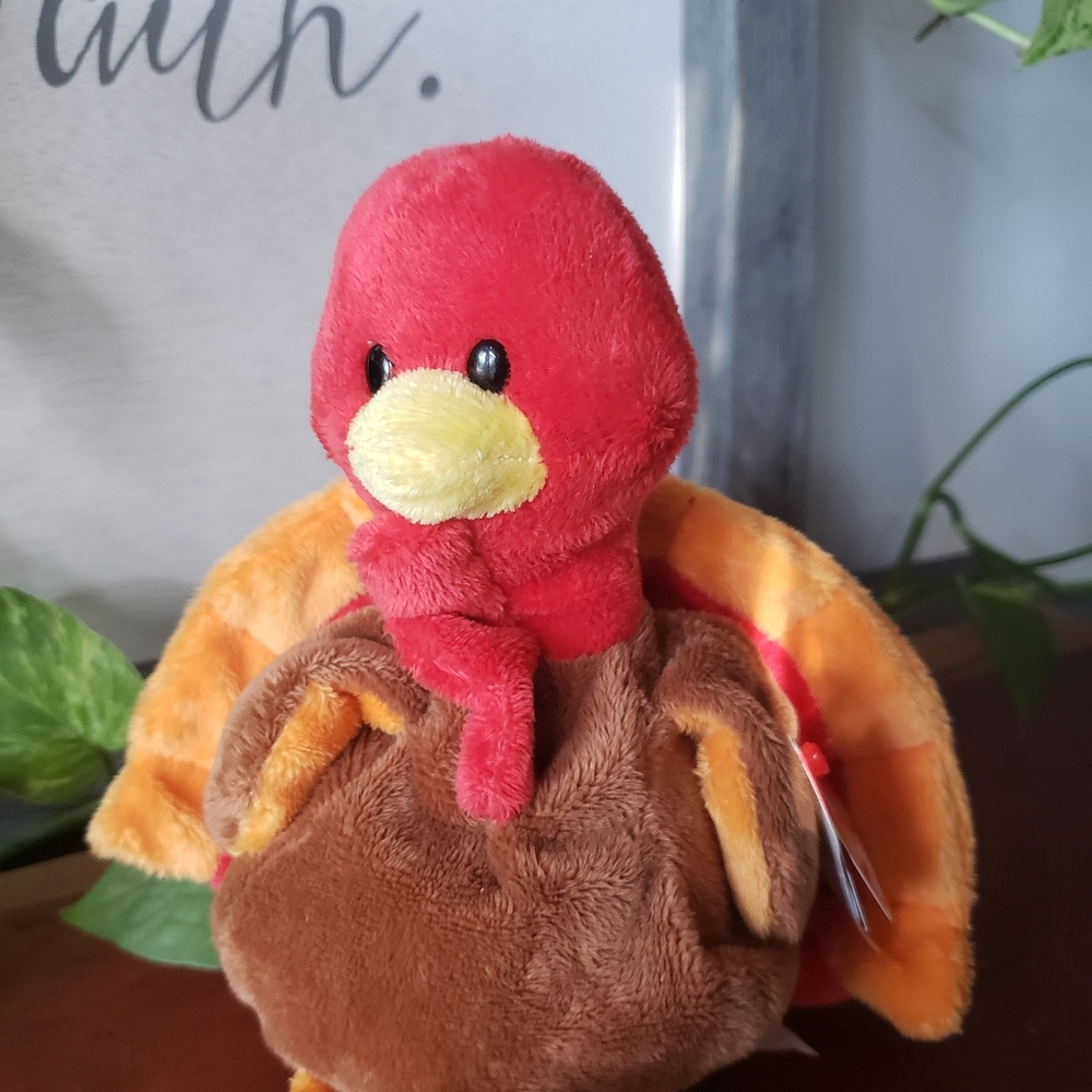 Ty Pluffie Beanie Baby Gobble the Turkey NEW 9 inch - Picture 2 of 11